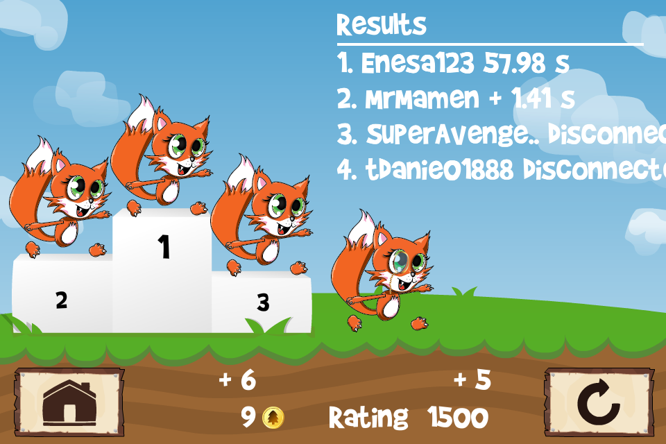 Fun Run (iPhone) screenshot: Race results