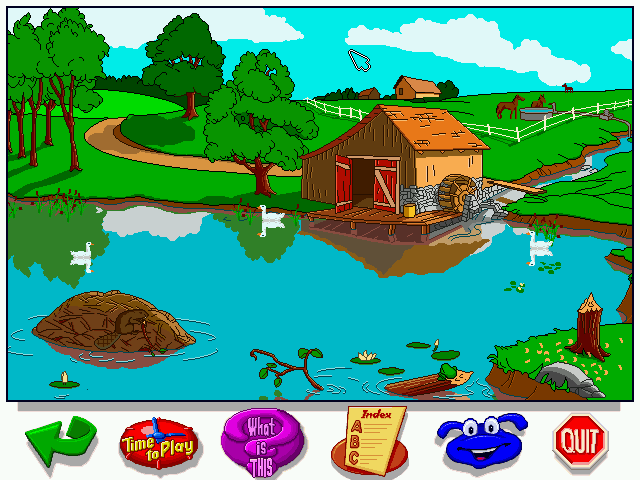 Let's Explore: The Farm - With Buzzy (Windows) screenshot: A peaceful lake.