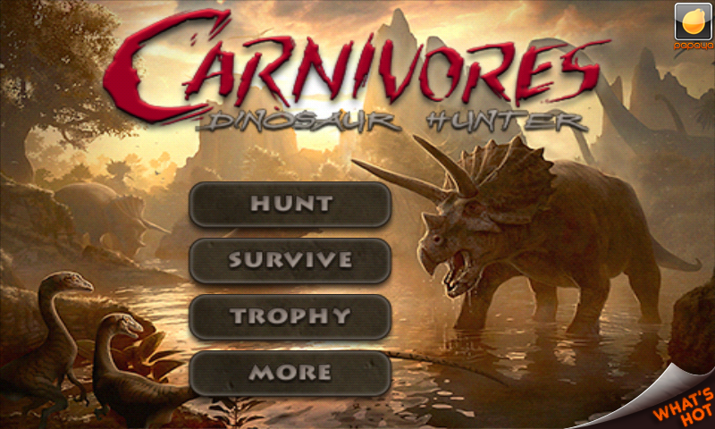 Carnivores 2 (Android) screenshot: Main menu