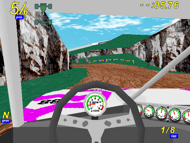 SODA Off-Road Racing (Windows) screenshot: Cockpit view