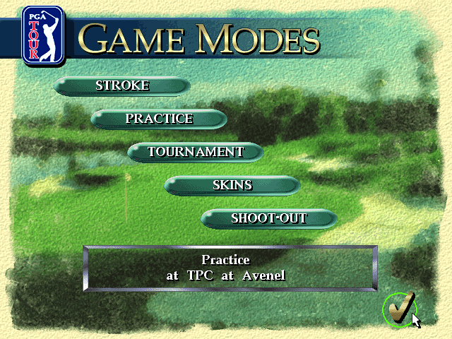 PGA Tour 96 (DOS) screenshot: Game modes