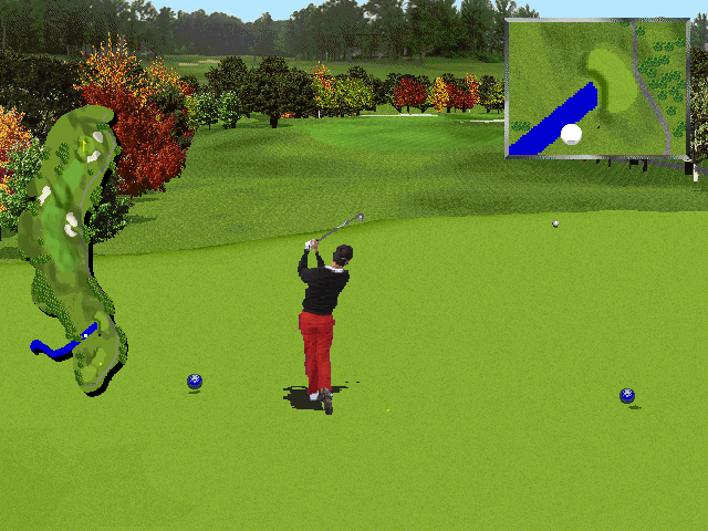 PGA Tour 96 (DOS) screenshot: Ball in flight