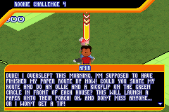 Backyard Skateboarding (Game Boy Advance) screenshot: Rookie Challenge