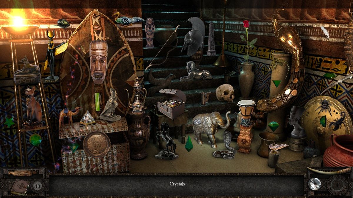 Chronicles of Mystery: Secret of the Lost Kingdom (Windows) screenshot: Searching through scattered objects on the stairs