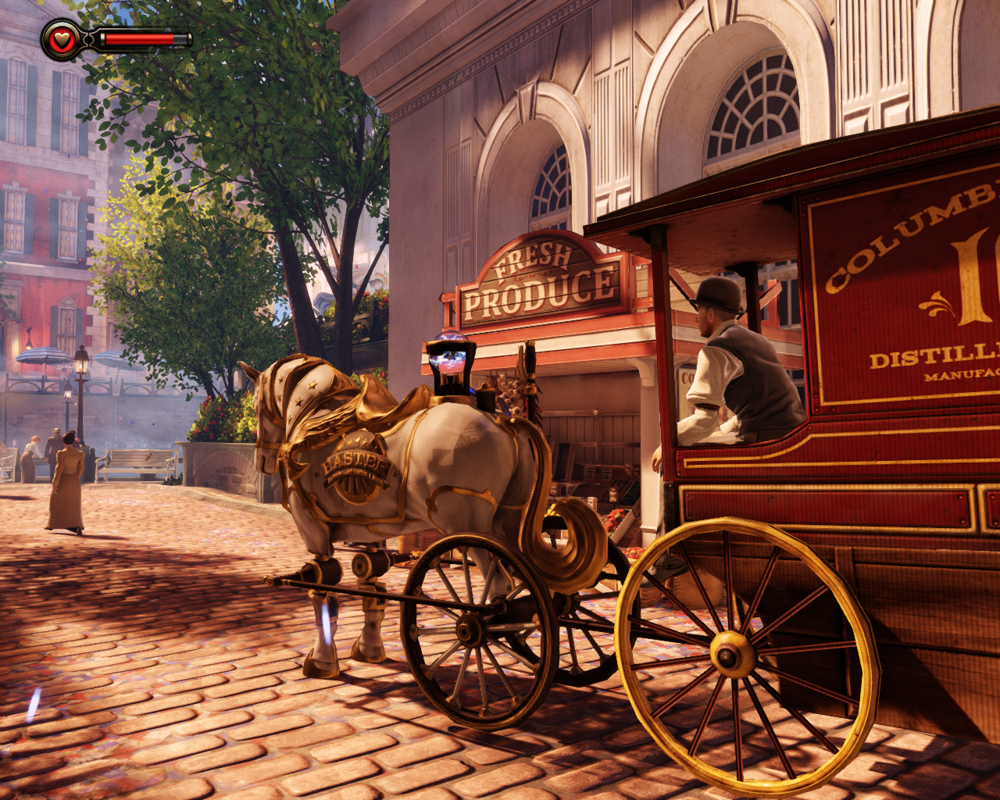 BioShock Infinite (Windows) screenshot: A motorized horse. Too bad we don't see them in the game often