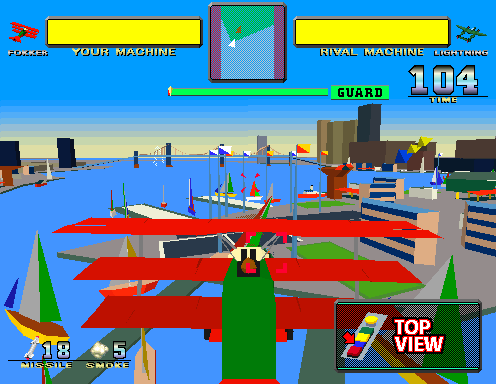 Wing War (Arcade) screenshot: Top view