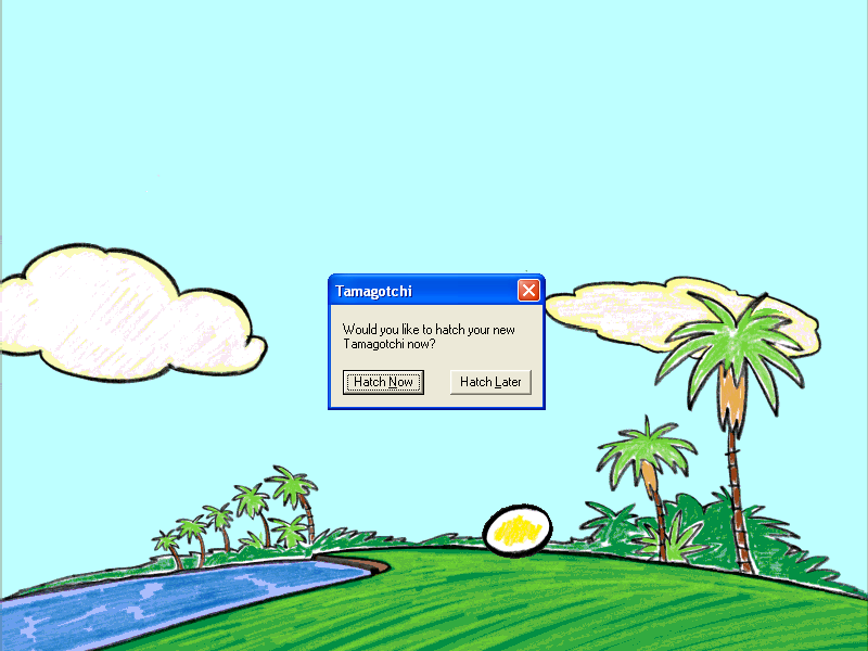 Tamagotchi CD-ROM (Windows) screenshot: Tamagotchi egg