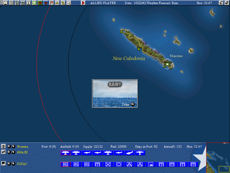 Uncommon Valor: Campaign for the South Pacific (Windows) screenshot: Scenario start-up