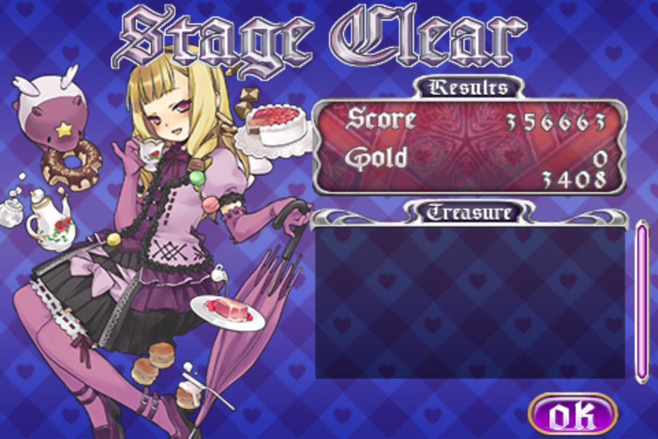 Deathsmiles (iPhone) screenshot: Stage clear screen