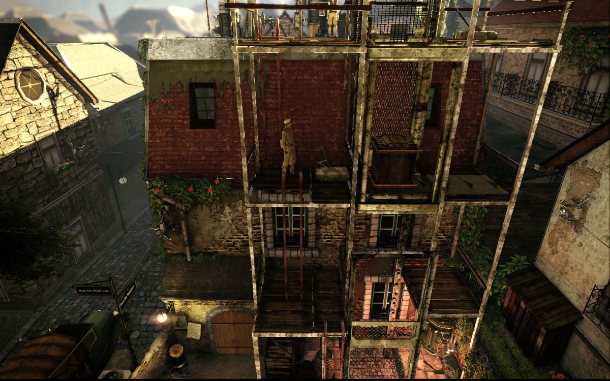 Adam's Venture: Episode 3 - Revelations (Windows) screenshot: The puzzle is about moving the crate to the roof.