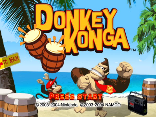 Donkey Konga (GameCube) screenshot: Title screen (American version)