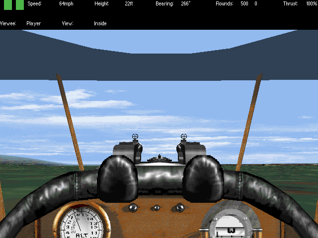 Flying Corps: Gold (DOS) screenshot: Albatros D3 cockpit