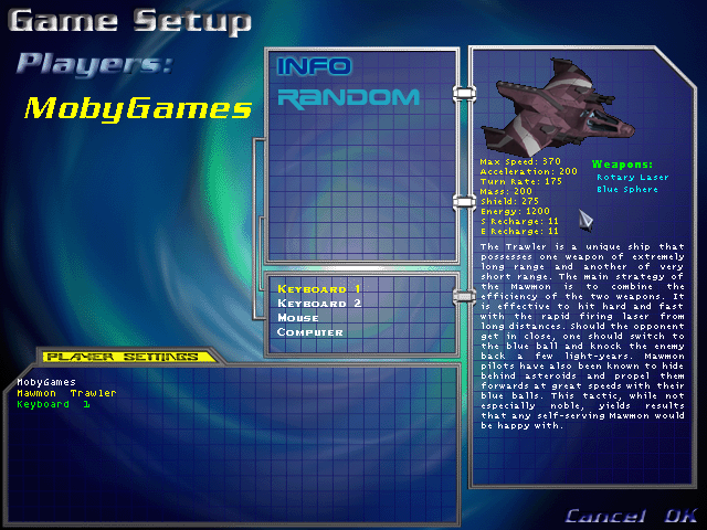Star Havoc (Windows) screenshot: Ship information