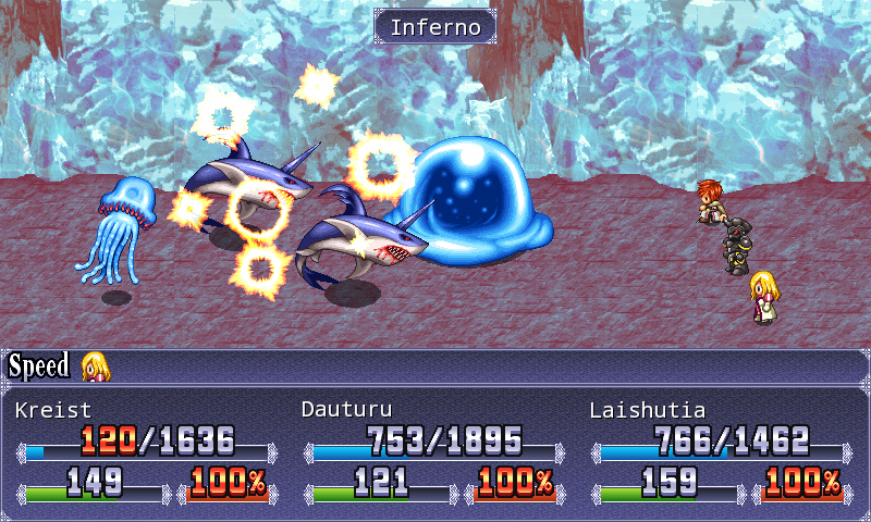 Symphony of Eternity (Android) screenshot: The inferno can do some massive damage