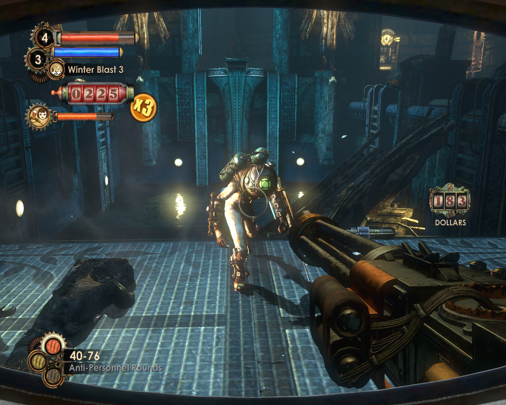 BioShock 2: The Protector Trials (Windows) screenshot: In bonus trials you can even summon Eleanor to do all the work for you