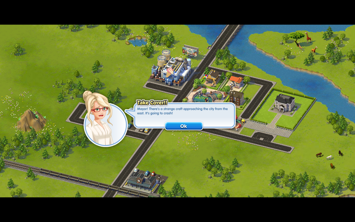 SimCity Social (Browser) screenshot: The game does have some kind of story.