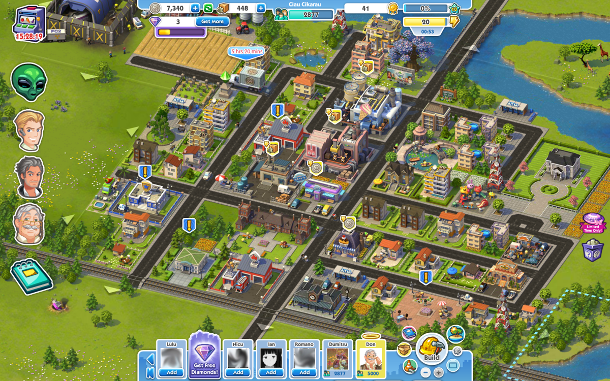 SimCity Social (Browser) screenshot: Boring people are doing boring things.