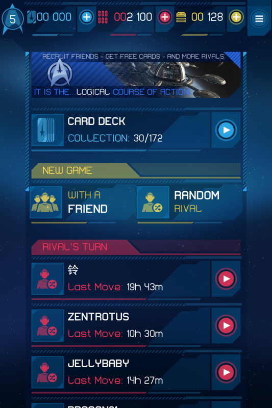 Star Trek: Rivals (iPhone) screenshot: Game lobby
