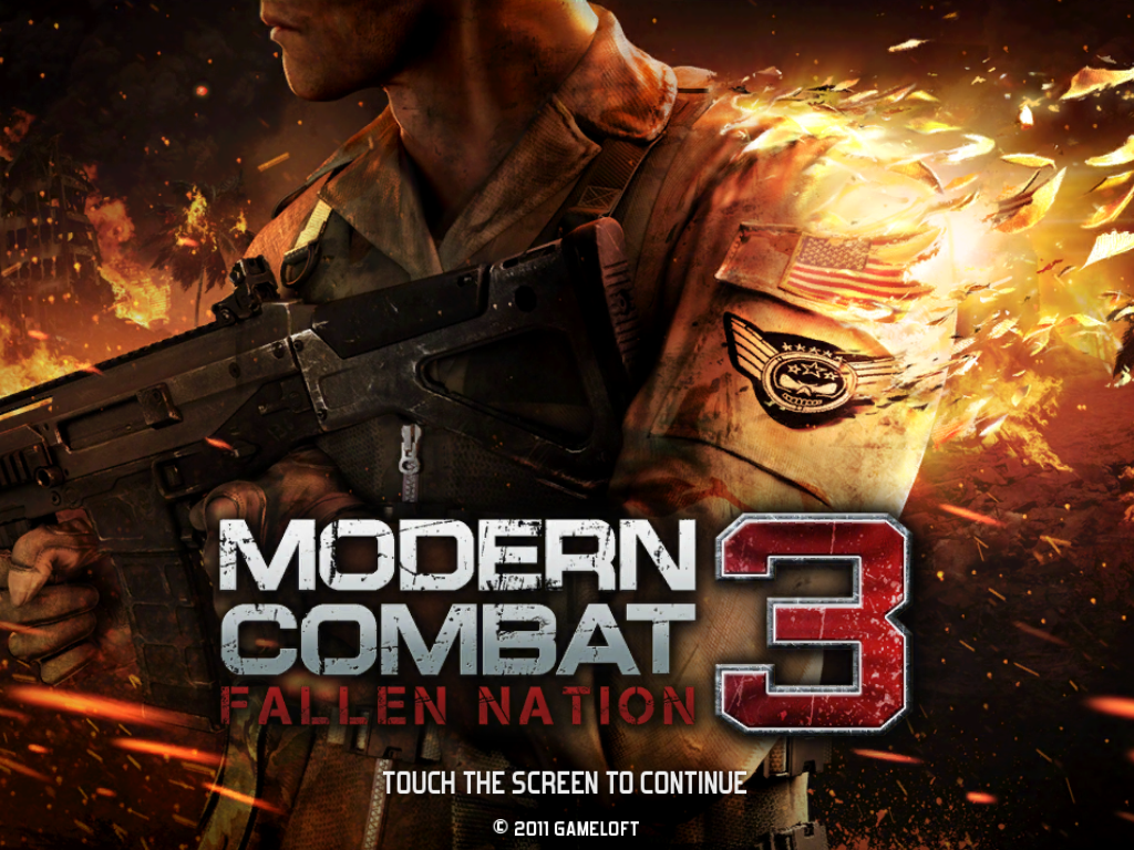 Modern Combat 3: Fallen Nation (iPad) screenshot: Title screen