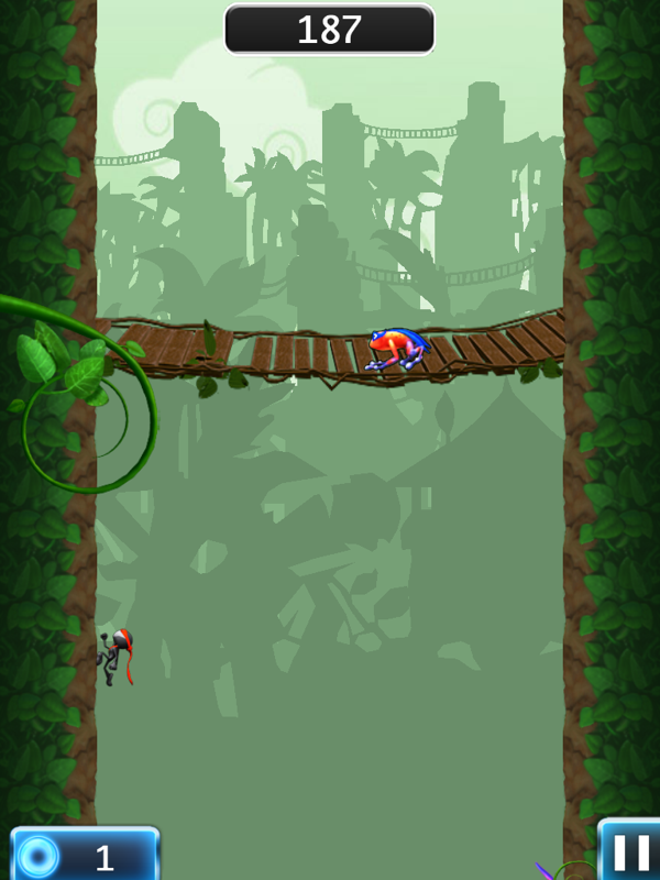 NinJump Deluxe (iPad) screenshot: Don't let the frogs touch you