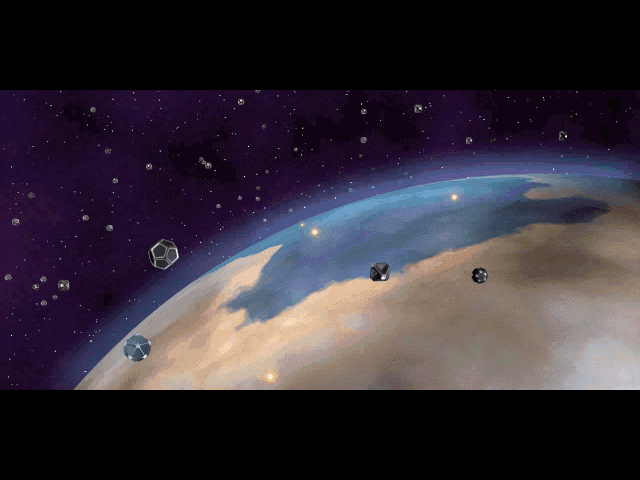 Syyrah: The Warp Hunter (DOS) screenshot: Planet under fire