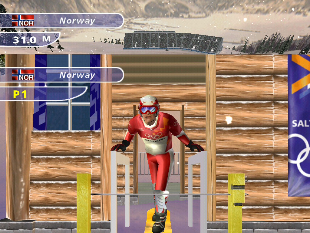 Salt Lake 2002 (Windows) screenshot: Snowboard parallel start up