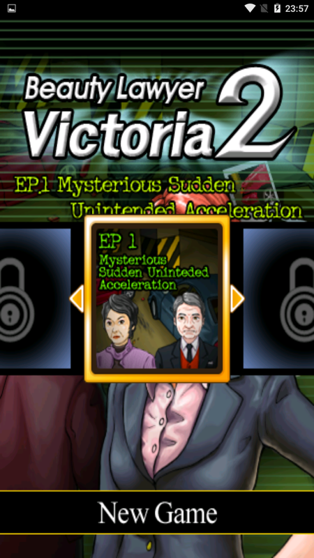 Beauty Lawyer Victoria 2 (Android) screenshot: You need to clear an episode to unlock the next one.