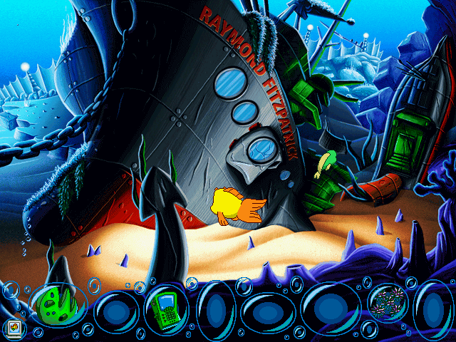 Freddi Fish 5: The Case of the Creature of Coral Cove (Windows) screenshot: The sunken ship