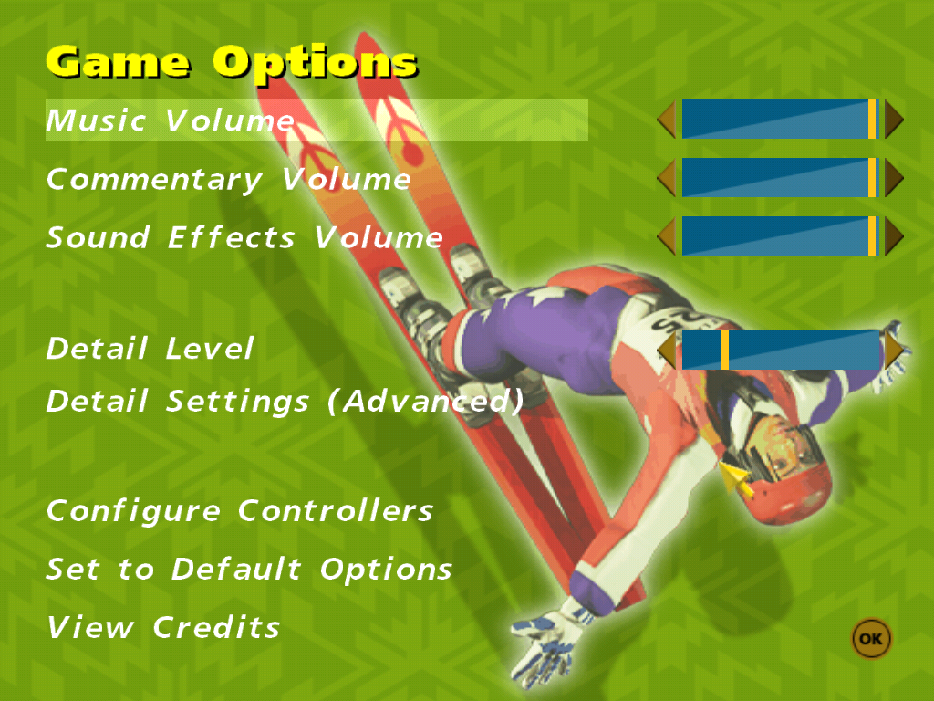 Salt Lake 2002 (Windows) screenshot: Game options