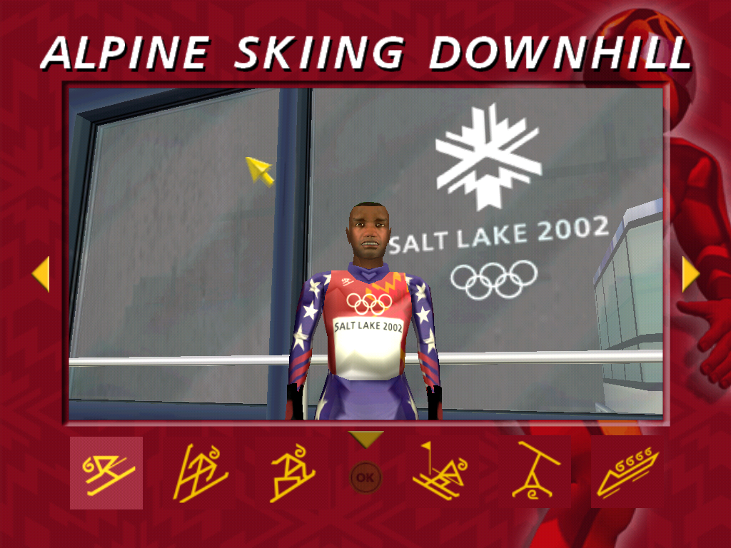 Salt Lake 2002 (Windows) screenshot: Discipline choice - olympic mode