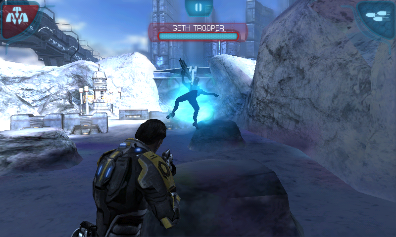 Mass Effect: Infiltrator (Android) screenshot: Using the pull biotic