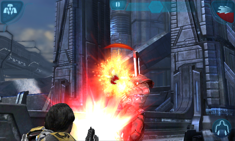 Mass Effect: Infiltrator (Android) screenshot: Shotgun in the face