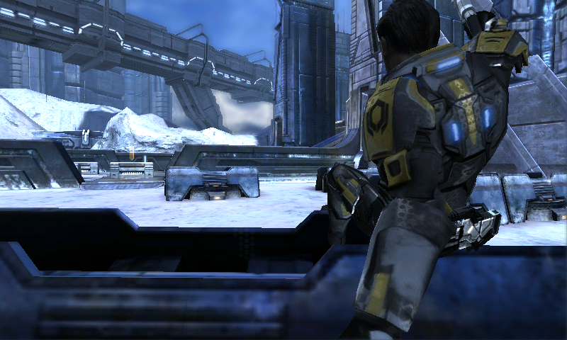 Mass Effect: Infiltrator (Android) screenshot: Jumping over a cover