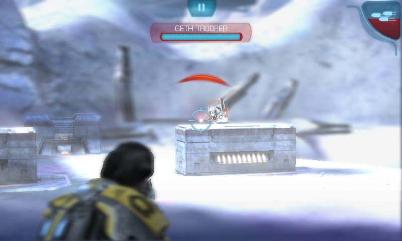Mass Effect: Infiltrator (Android) screenshot: Attacking the enemy