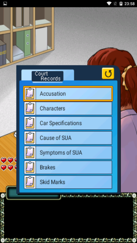 Beauty Lawyer Victoria 2 (Android) screenshot: Court Records.