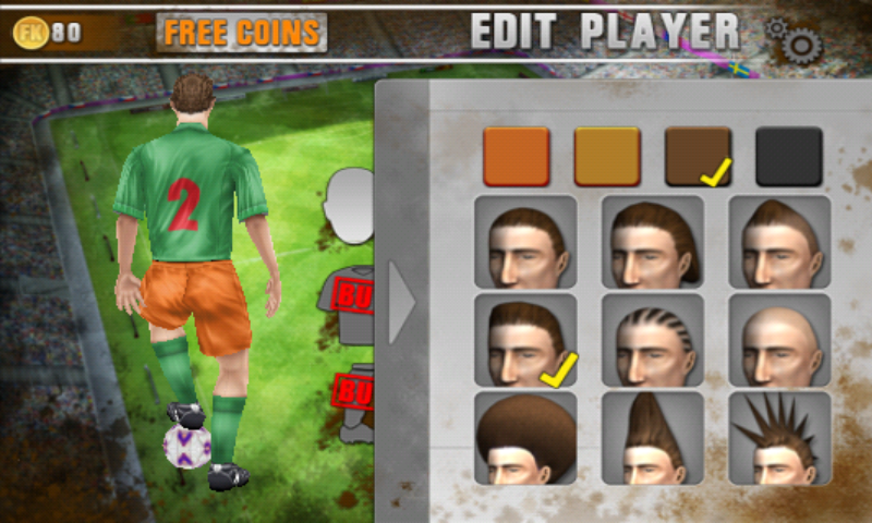 Football Kicks (Android) screenshot: Player customization
