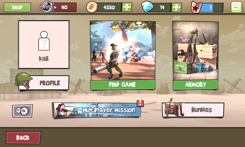 Blitz Brigade (Android) screenshot: Multiplayer menu