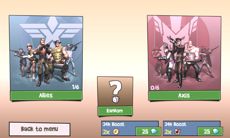 Blitz Brigade (Android) screenshot: Team selection