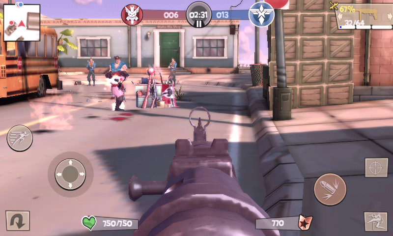 Blitz Brigade (Android) screenshot: Crosshair view