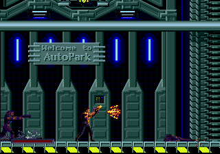 Demolition Man (Genesis) screenshot: Auto Park level