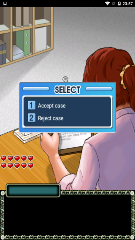 Beauty Lawyer Victoria 2 (Android) screenshot: You can still opt-out of your first case.