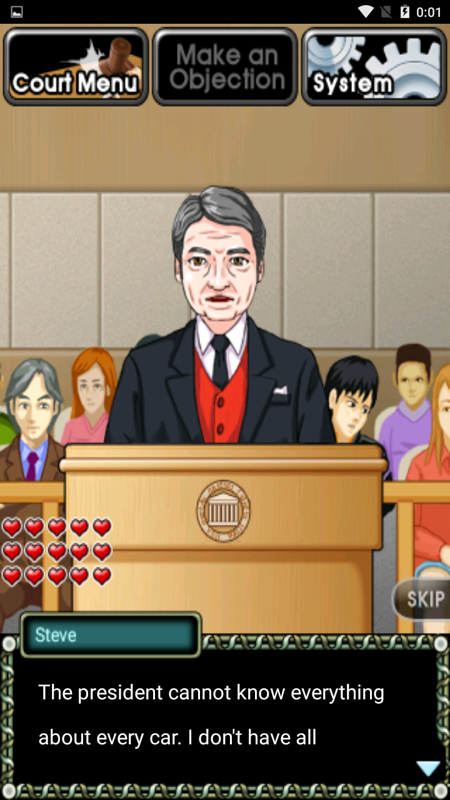 Beauty Lawyer Victoria 2 (Android) screenshot: Our client: the president of a car manufacturing company.