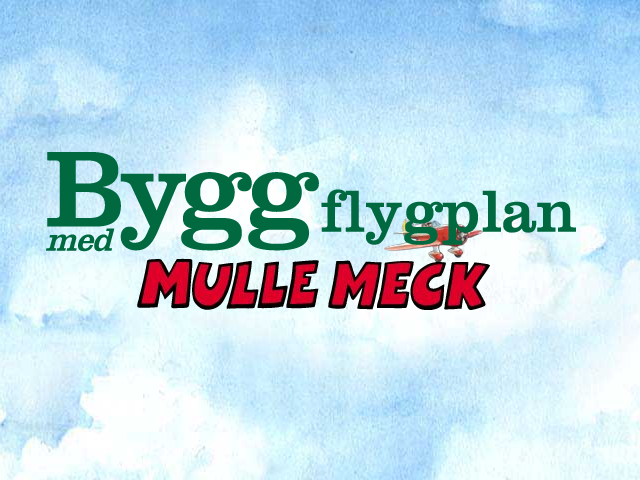 Bygg flygplan med Mulle Meck (Windows) screenshot: Game Title - The Intro video is displayed as 640x480 on a black background when the screen resolution used is higher.