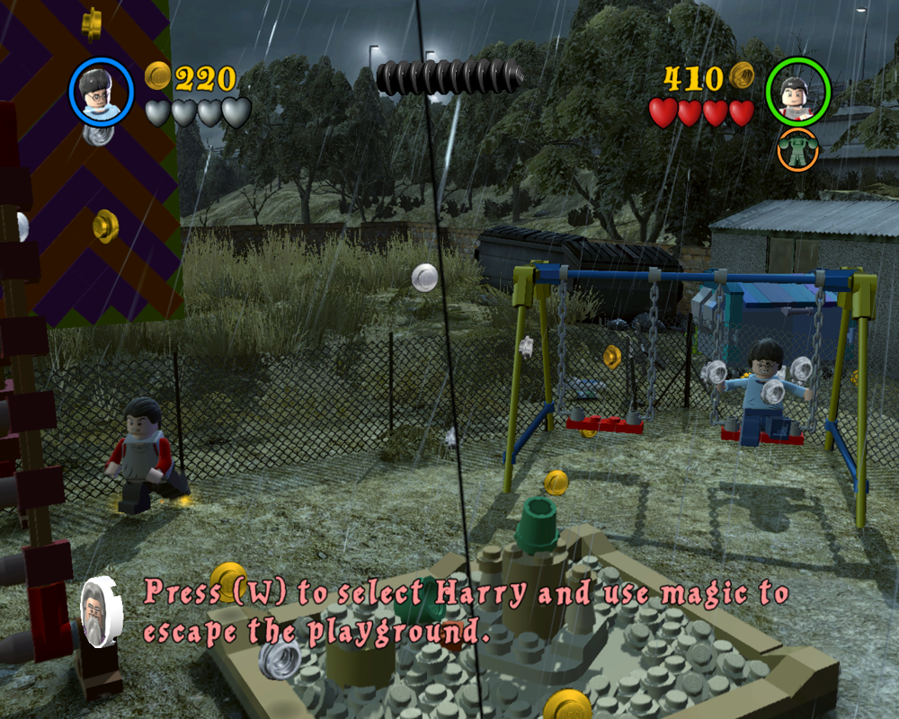 LEGO Harry Potter: Years 5-7 (Windows) screenshot: The game starts with Harry and Dudley in the playground
