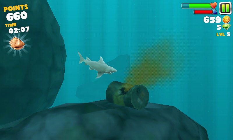 Hungry Shark: Evolution (Android) screenshot: Toxic waste