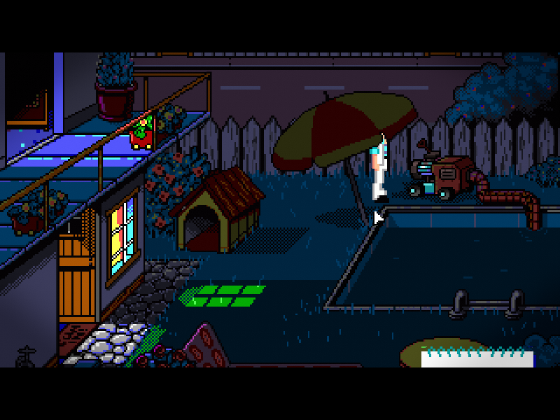 Leisure Suit Larry: Wet Dreams Dry Twice (Windows) screenshot: ...these tiny ring-like shadows show why I care so much about having screenshots in original, undistorted size... But I also want all screenshots from one game in the same size.