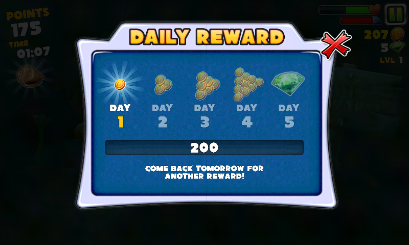 Hungry Shark: Evolution (Android) screenshot: Daily reward