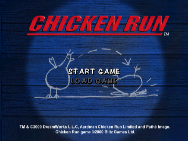 Chicken Run (PlayStation) screenshot: Title screen.