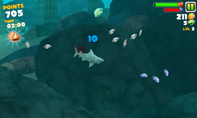 Hungry Shark: Evolution (Android) screenshot: Plenty of fish here