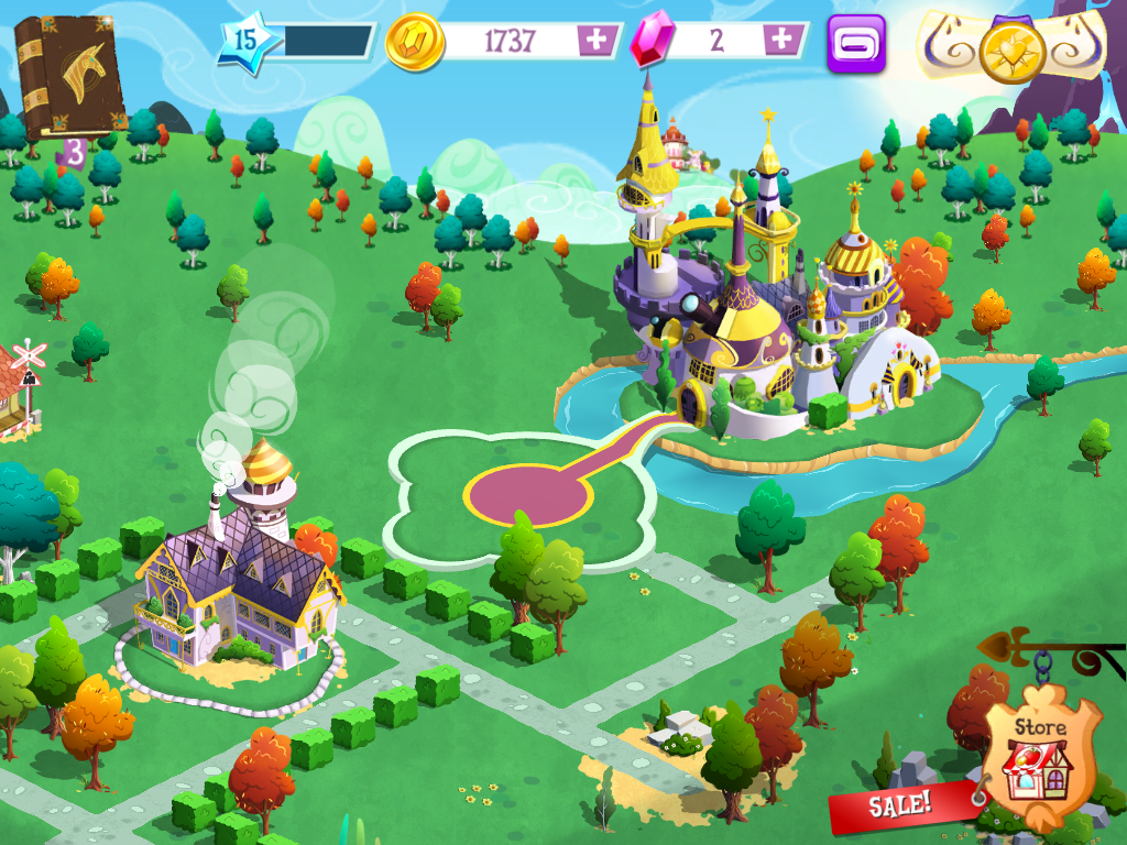 My Little Pony: Magic Princess Quests (iPad) screenshot: Canterlot is another playable area.